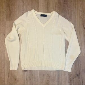 Vintage Career Club 100% Acrylic Cream Color Sweater Men’s Size Large Pre Owned